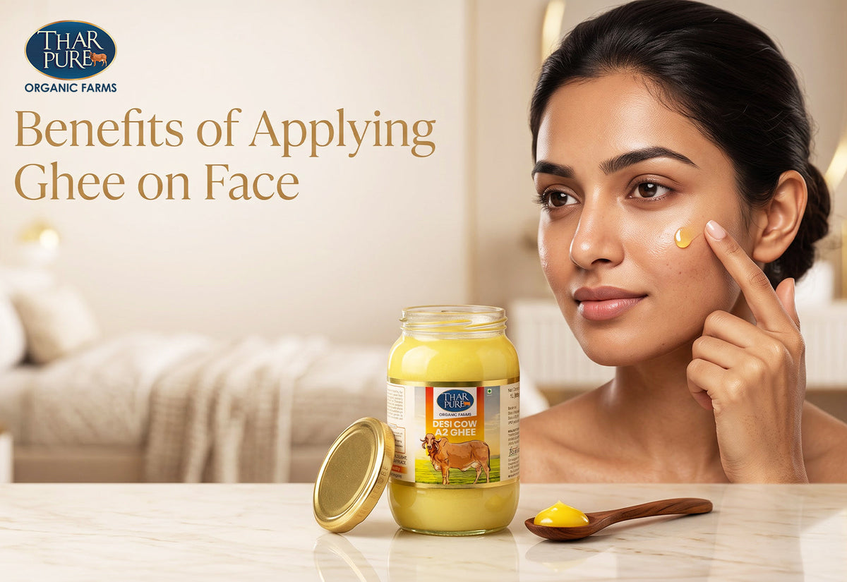 Applying ghee on face