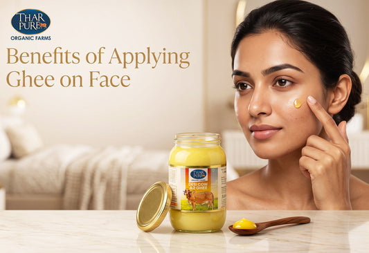 Applying ghee on face