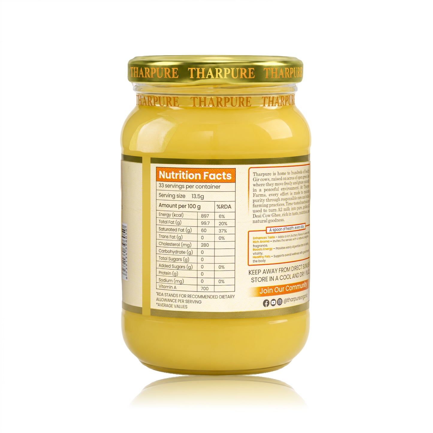 Gir Cow A2 Bilona Ghee - 500 ML