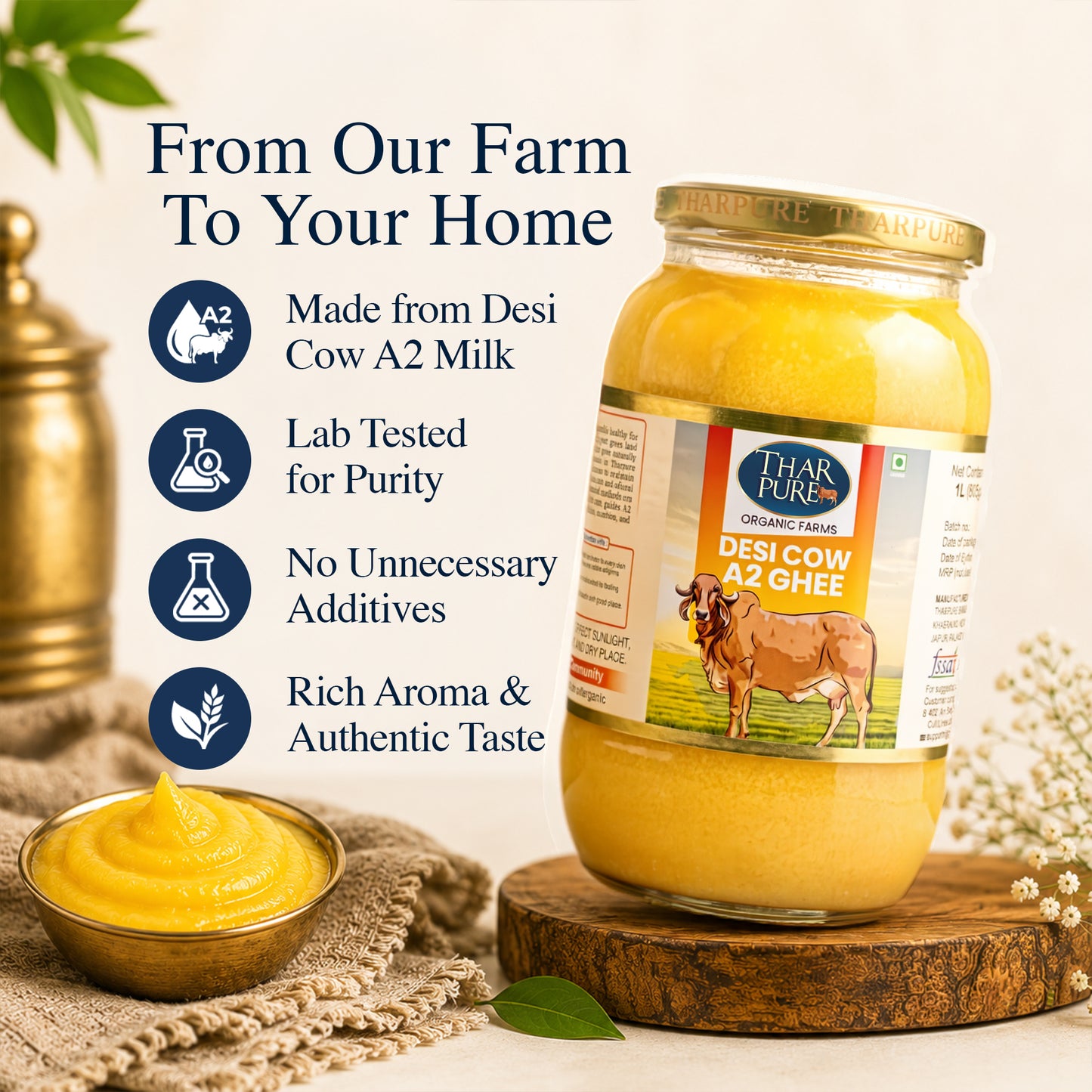 Gir Cow A2 Bilona Ghee - 1 Ltr