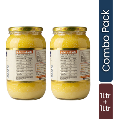 Pure Desi Gir Cow A2 Bilona Ghee In India Combo Pack (1Ltr + 1Ltr)